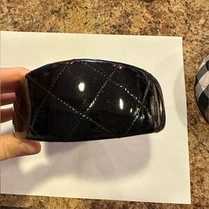 Black patent leather Burberry headband authentic